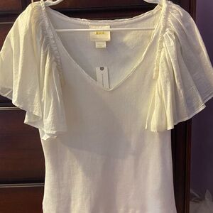 NWT Anthropologie Maeve brand white top